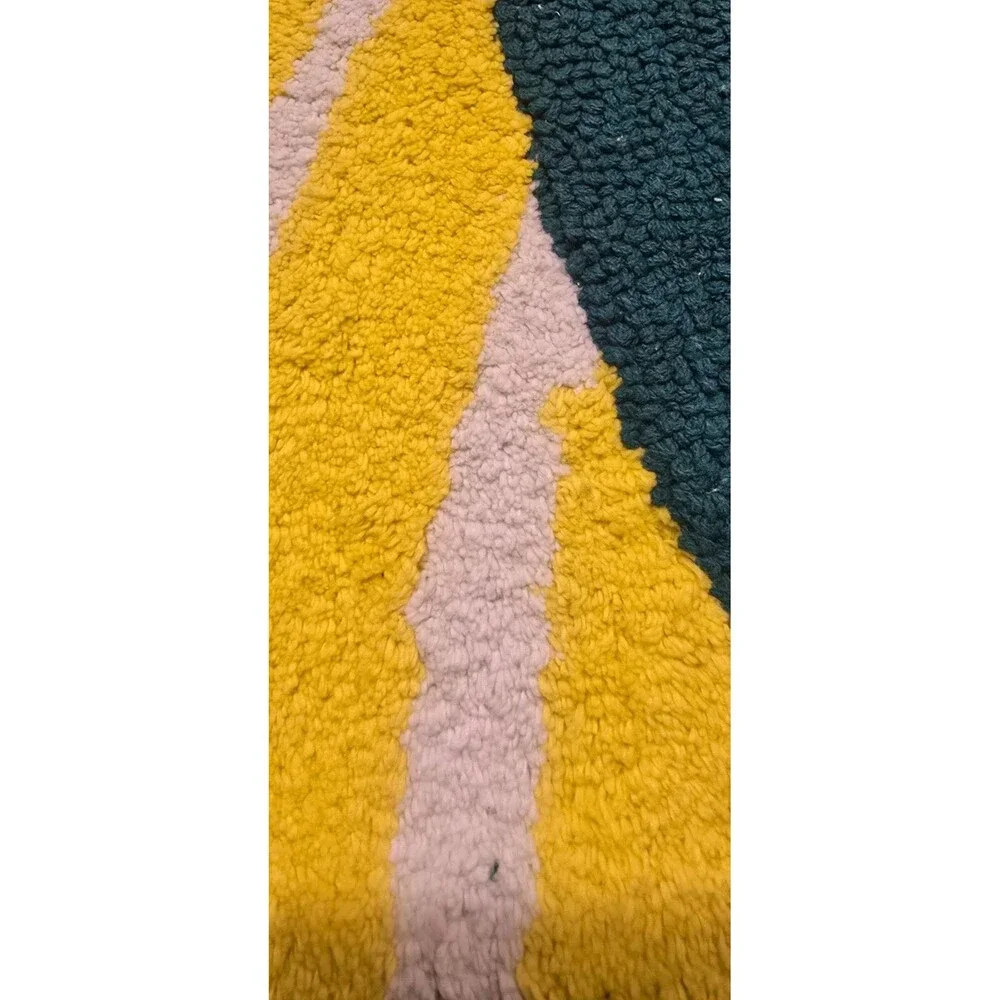 Lemon Shaped Machine Washable Non-Slip Bath Rug Yellow - Room Essentials